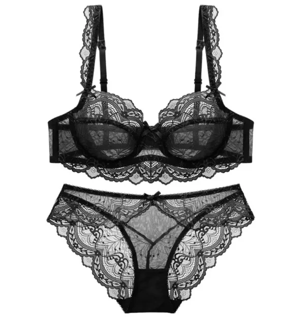 Women Lace Lingerie Bra and Panty Lace Embroidery Sexy Fitness