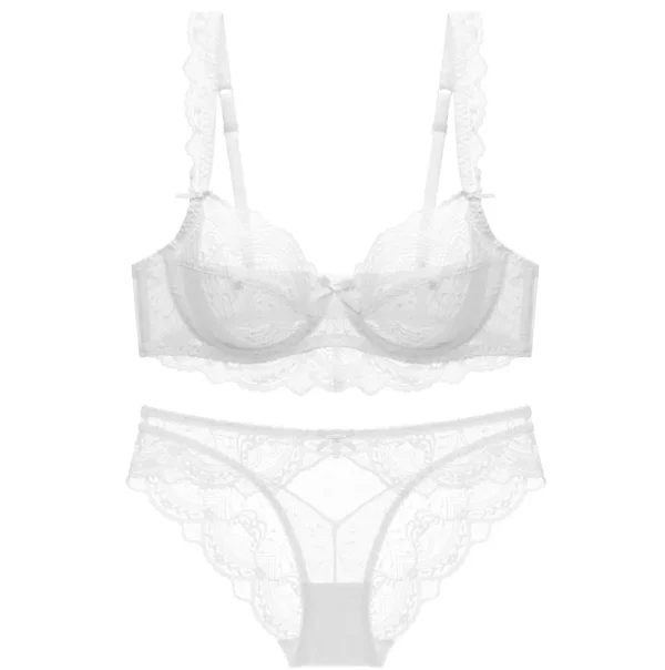 Women Lace Lingerie Bra and Panty Lace Embroidery Sexy Fitness - Image 3