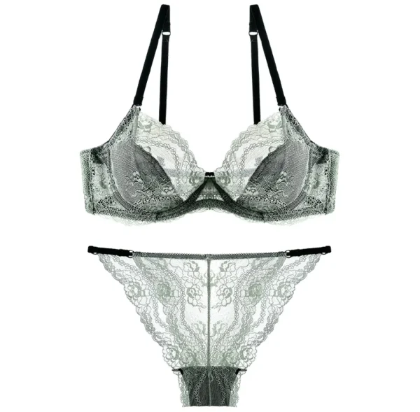 Women Lace Lingerie Bra and Panty Lace Embroidery Sexy Fitness - Image 4