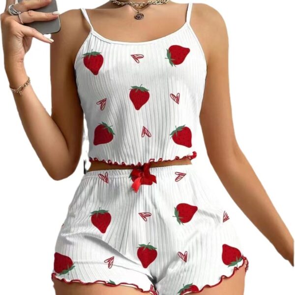 Women's Halter Shorts & Robe Set XL Cherry Custom Logo - Image 4