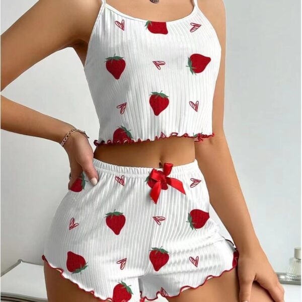 Women's Halter Shorts & Robe Set XL Cherry Custom Logo