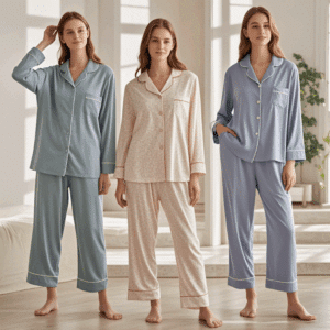 2P Women's Custom Cotton Modal Bamboo Sleepwear Lounge Set